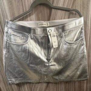 Abercrombie & Fitch Silver Mini Skirt